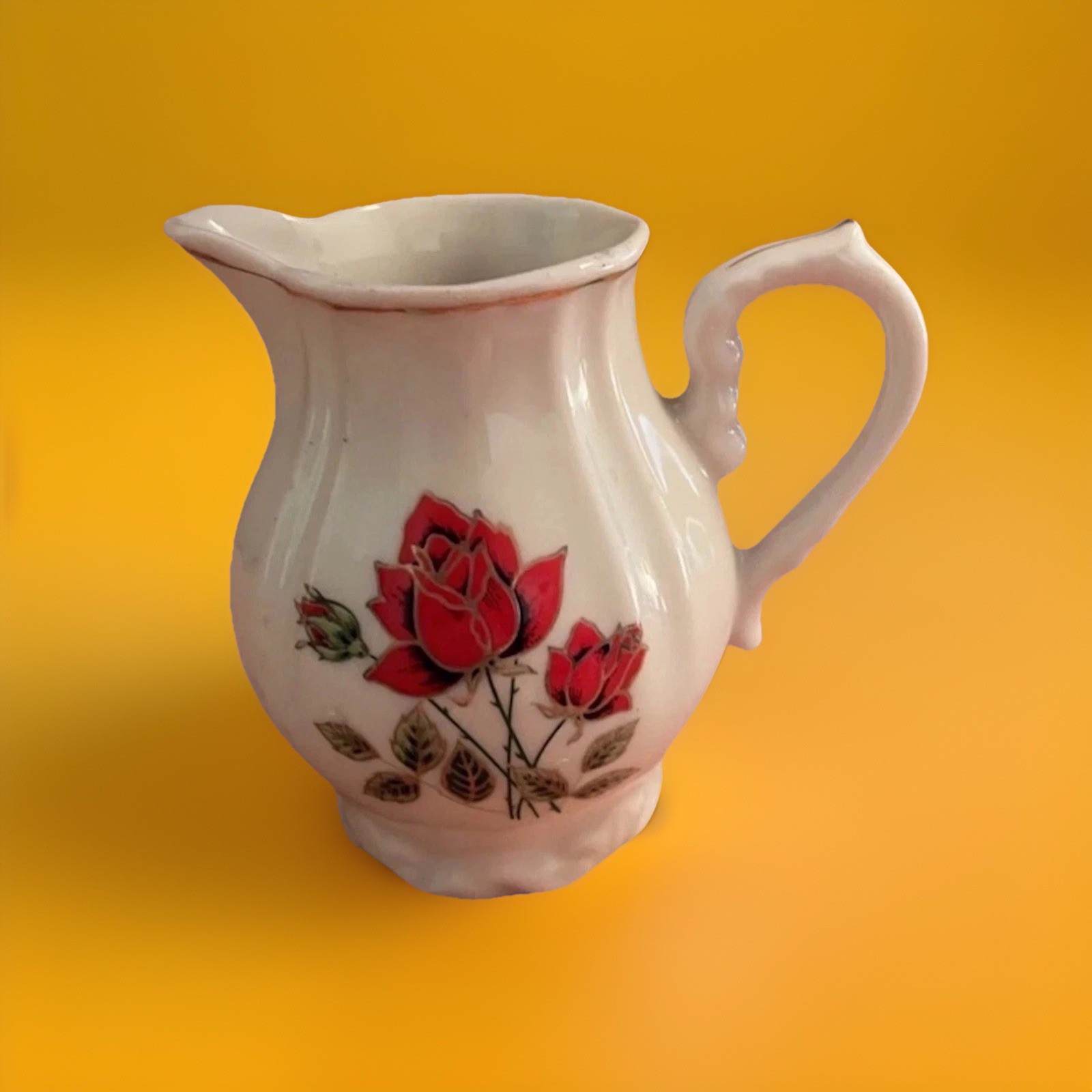 Vintage Porcelain Japan. Gold Trim Creamer 3-1/4” H. Mint Condition Vintage