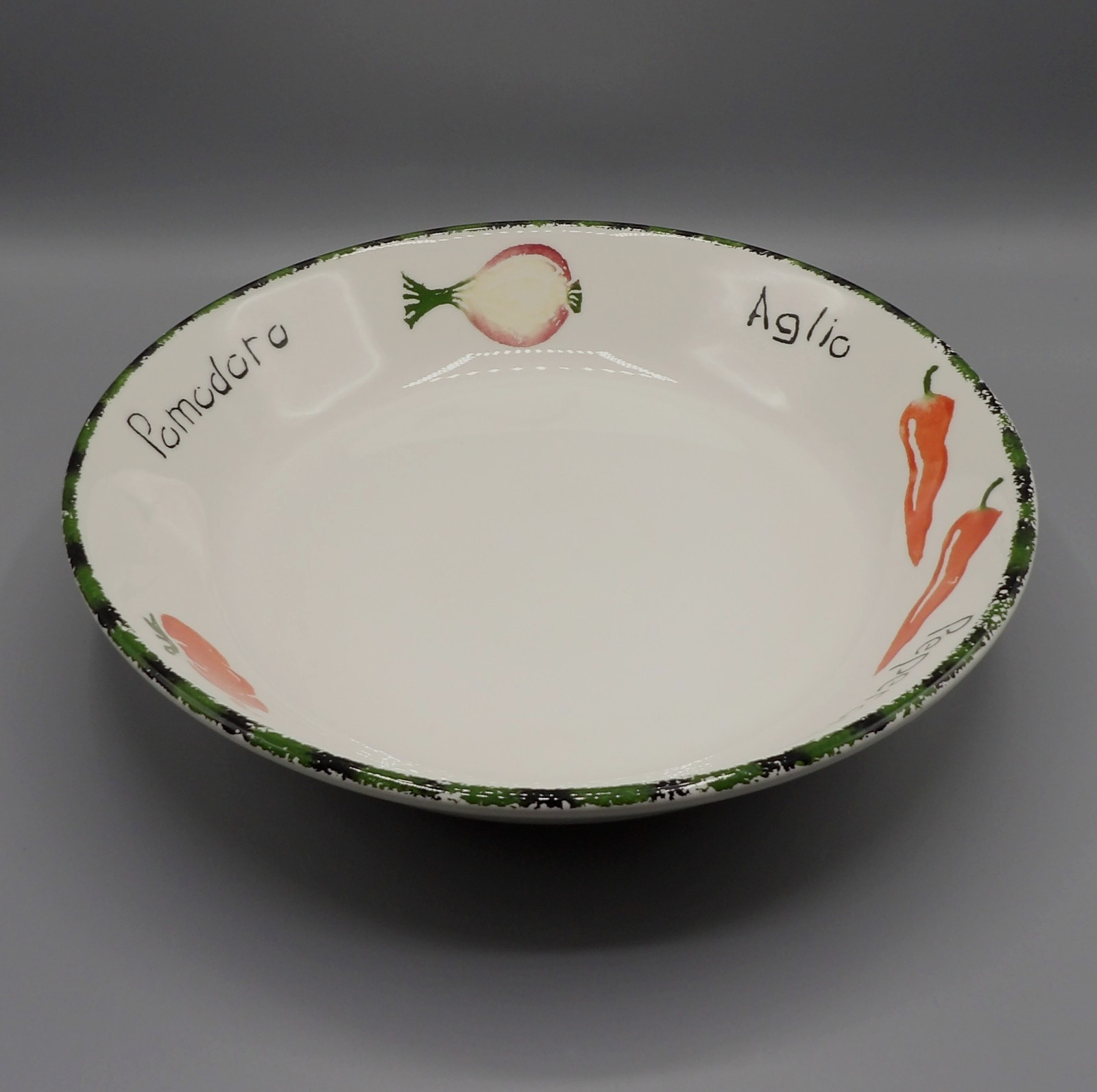 Pomodoro by Pier 1 Pasta Serving Bowl Mixed Vegetable Design