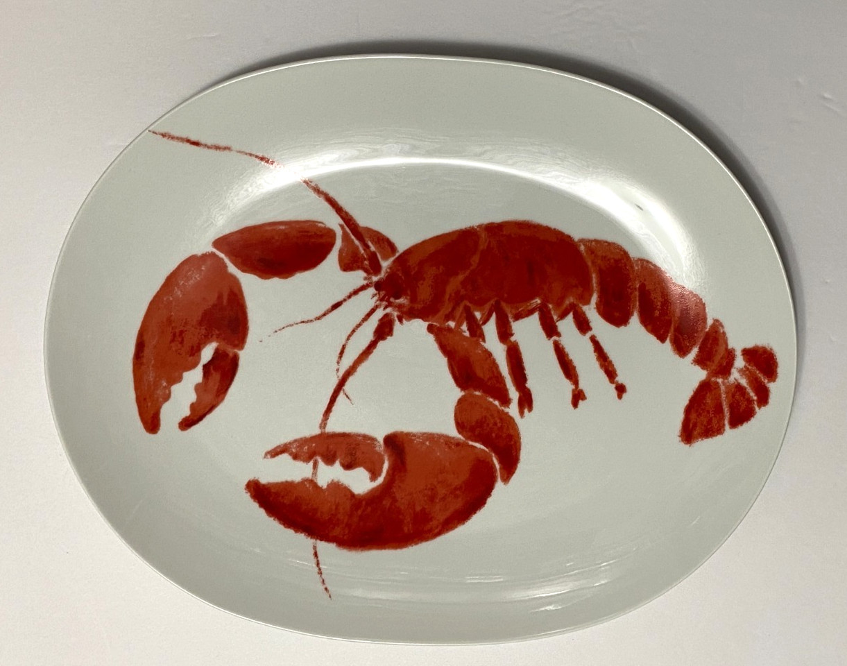 Lobster Serving Platter Studio Nova Red Oval Plate Fine China Y0723 12.5″ x 10″