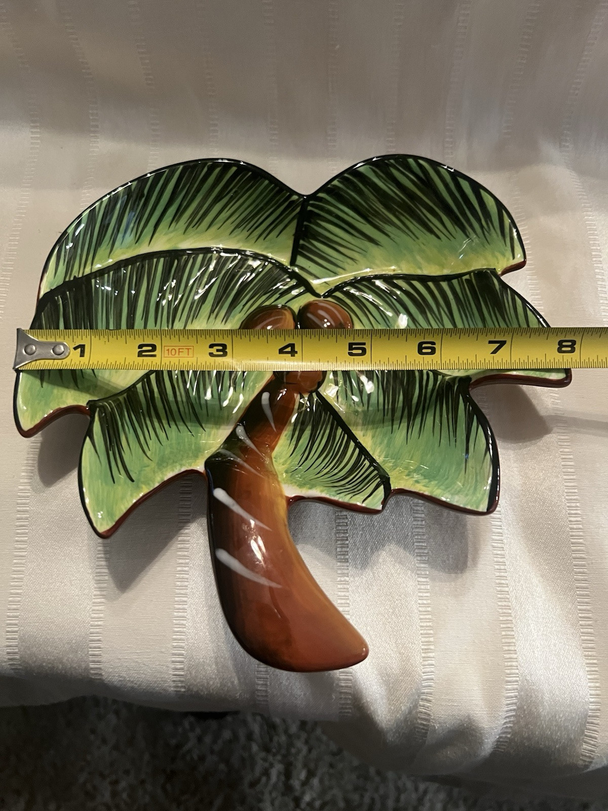 Clay Art Decorative Palm Plate 8 in
