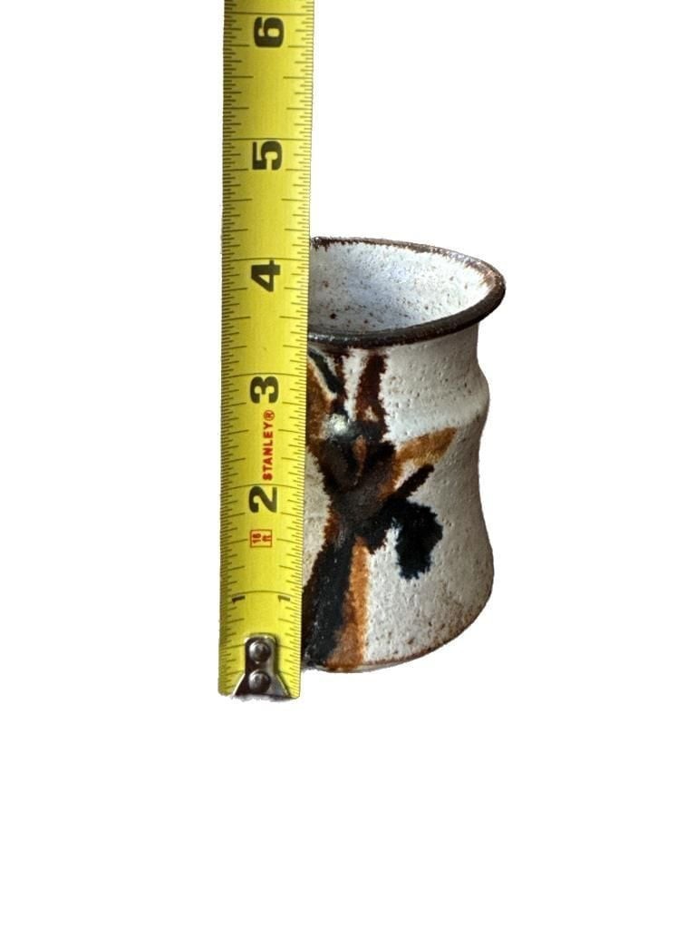 Hand-Thrown Signed Studio Pottery Creamer Pitcher Oatmeal Speckled Glaze