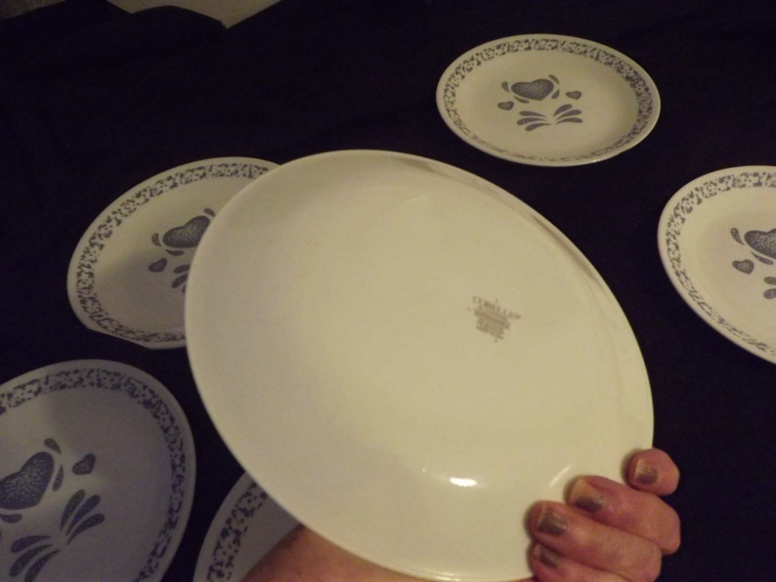 CORELLE CORNING BLUE HEARTS choose plates or bowls