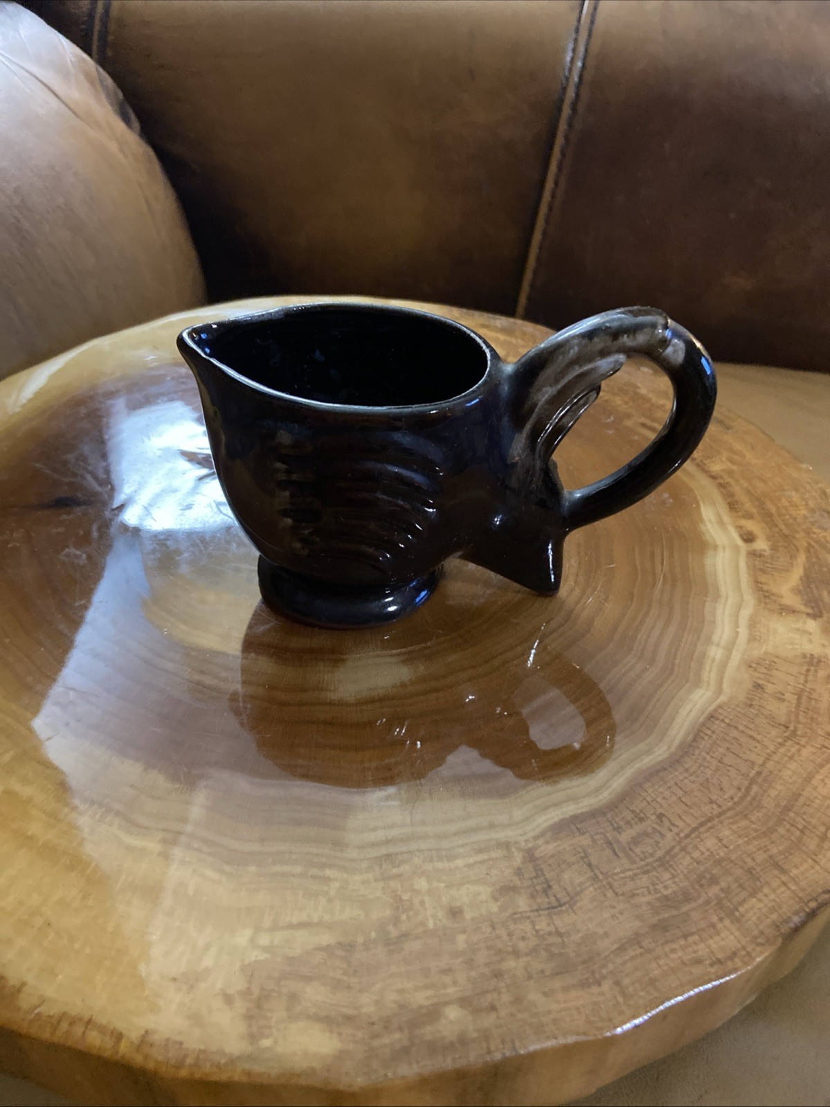 Vintage Drip Glaze Bird Shape Pottery Pitcher/Creamer