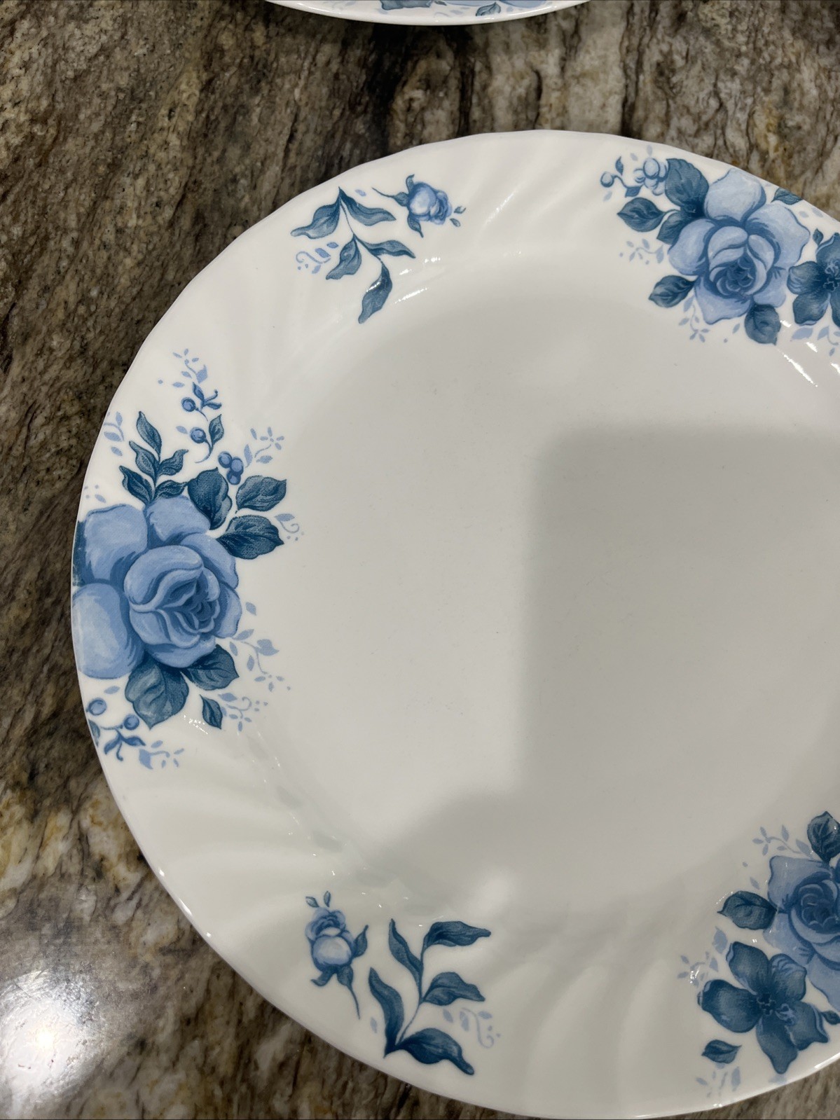 Vintage 5 Corelle Corning Blue Velvet Rose Vitrelle Dinner Plates 10 1/4″ 🇺🇸