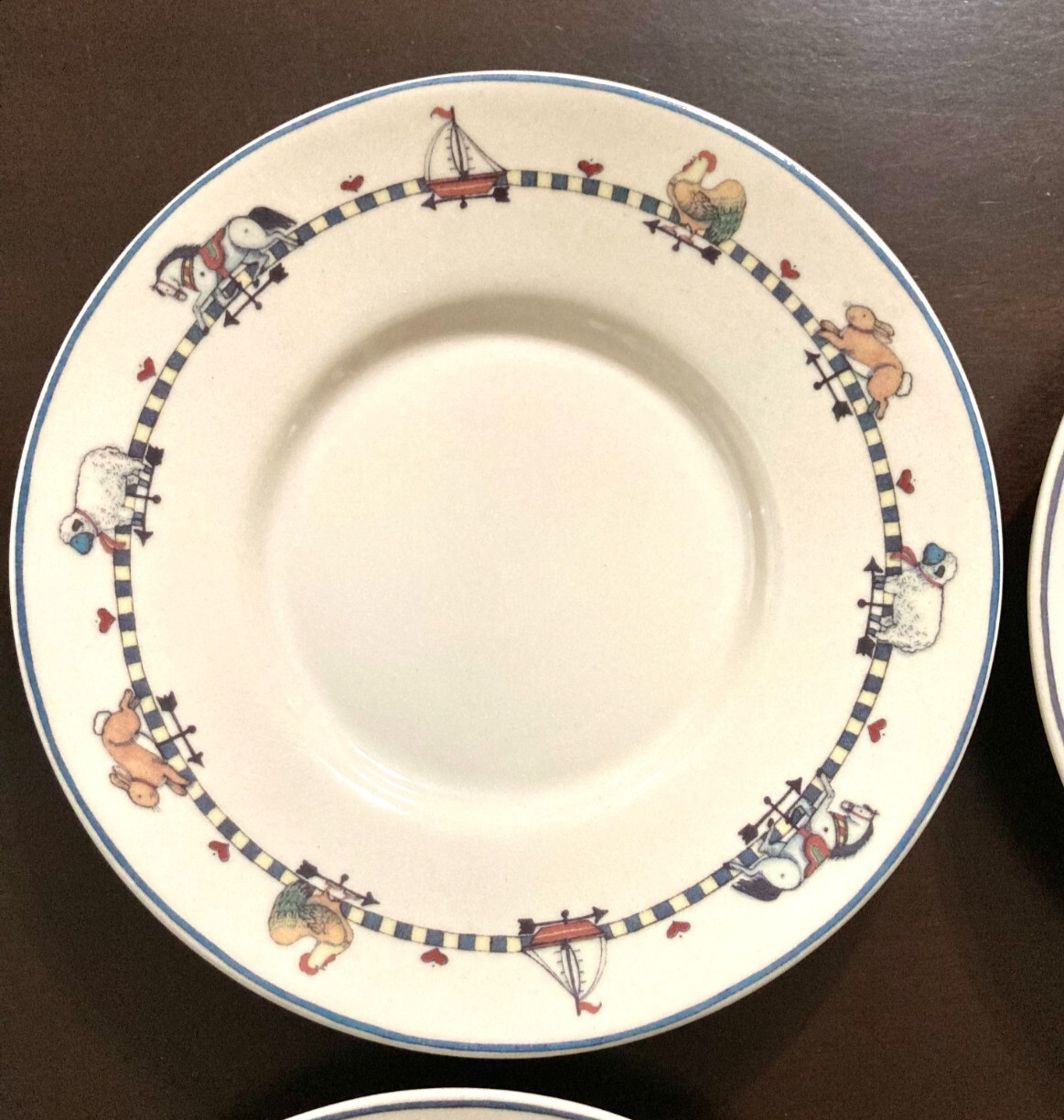 1994 International Stoneware Windy Hill Bread Plate Farm Country Artist SIGNED