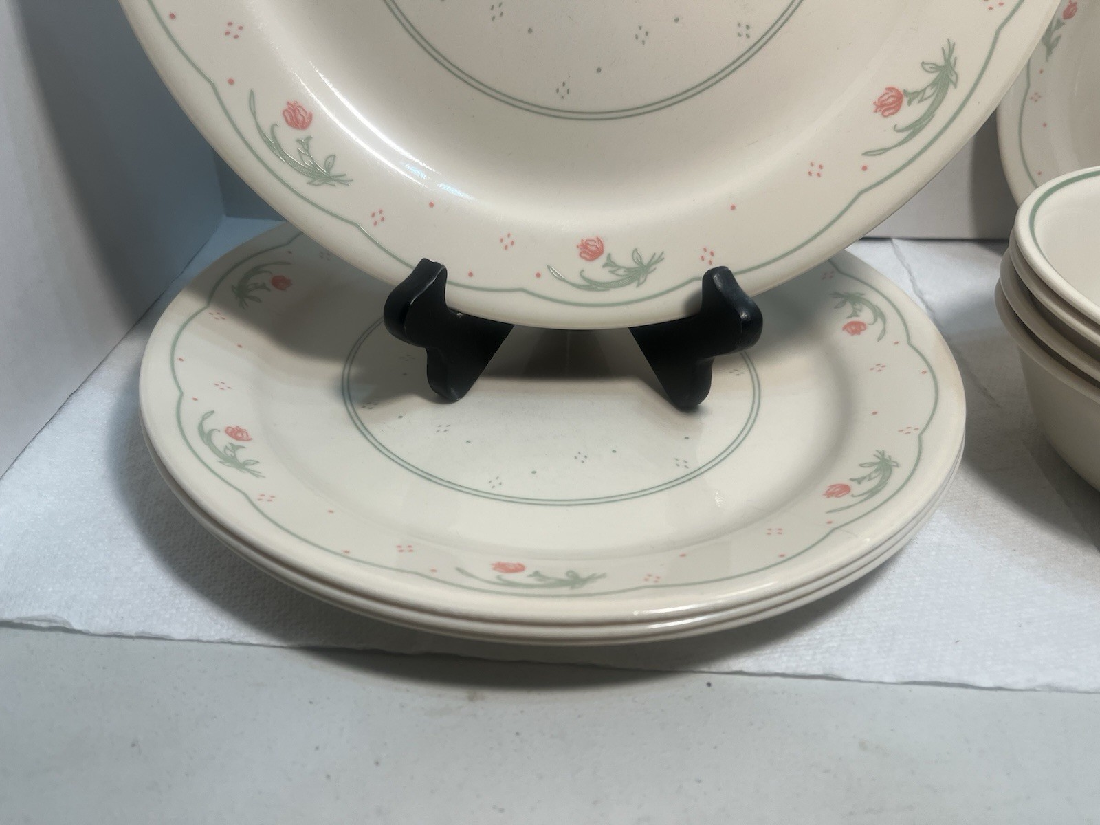 Corning Corelle Calico Rose Dish Dinner 12 Piece Lot See Description 3412