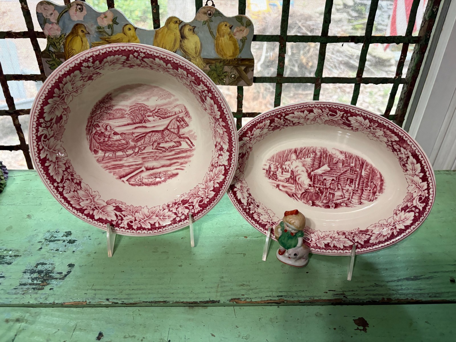 Homer Laughlin Currier & Ives Round & Oval Serving Dishes
