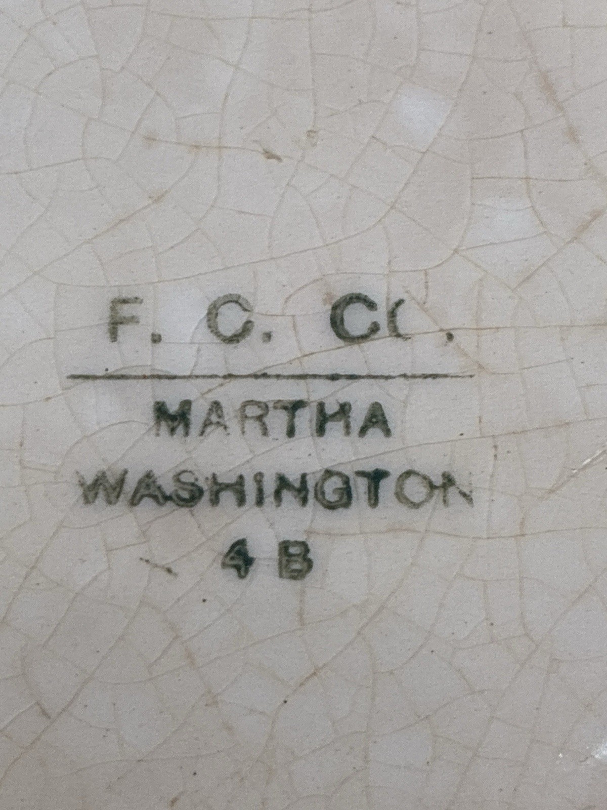 F.C. Co. Martha Washington Platter 12” Sebring Ohio Crazed Patina Blue White
