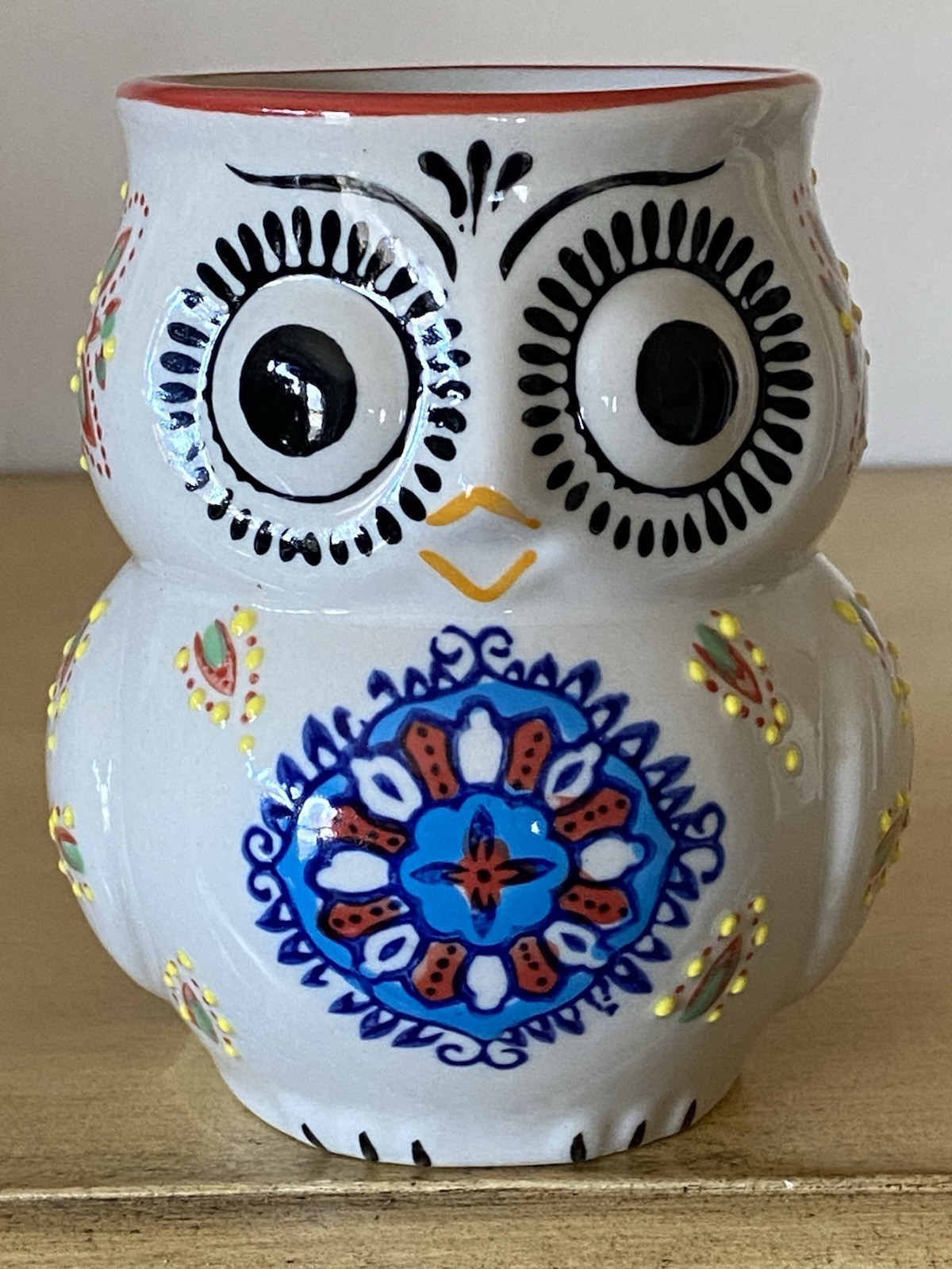 Yokohama Studios Hand Painted Owl Coffee Mug 3D Embossed 14oz