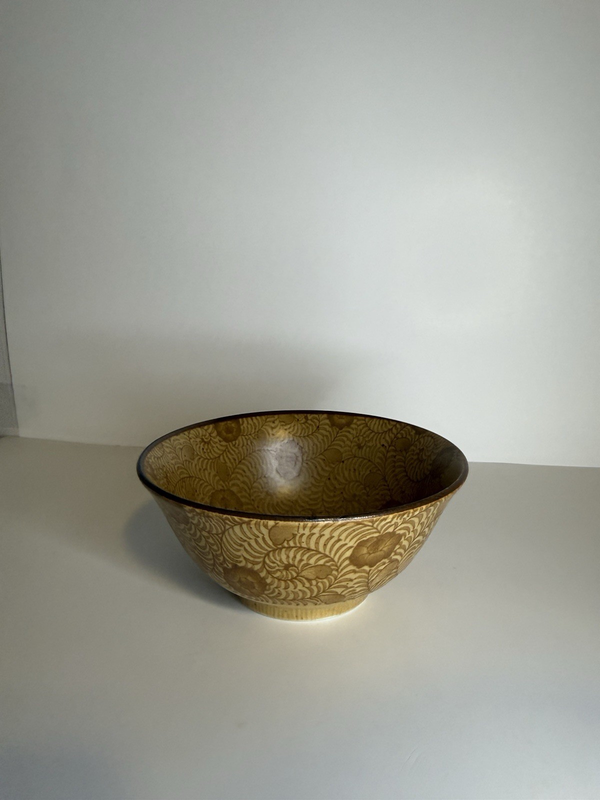 Yokohama Vintage hand painted Gorgeous Bowl Golden & Brown