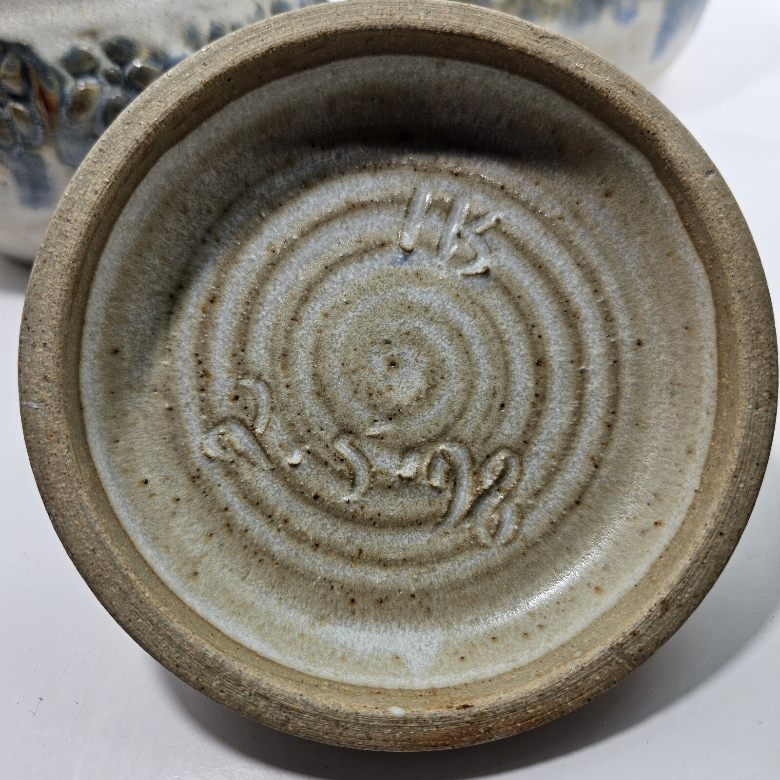 Handmade Studio Art Pottery Kitchen Canister Jar Set Of 3 Blue Gray Tan Windsor