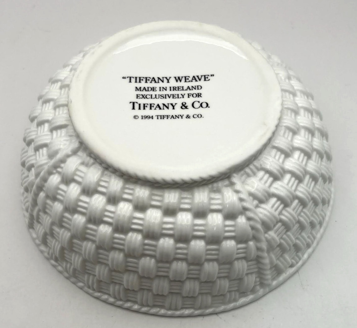 1994 TIFFANY & Co WEAVE White Coupe Cereal 6” Bowl Made in Ireland Replacement