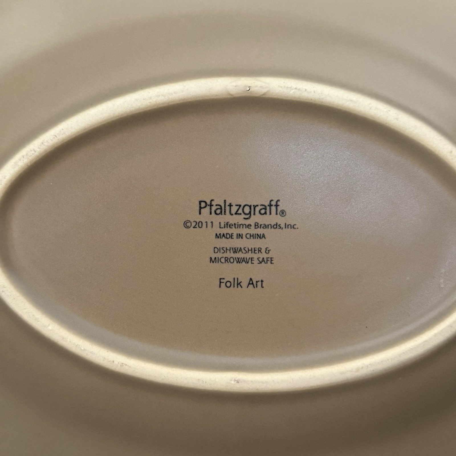 Rare Pfaltzgraff Folk Art “Bless This House” Plate Oval Stoneware Folk Art Plate