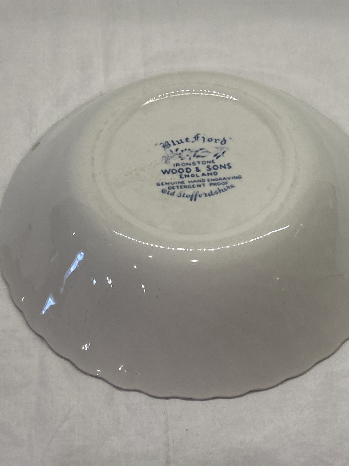 Wood And Sons Ironstone Blue Fjord Bowls, 6.5 In Wide, 1.5 In Deep Vintage