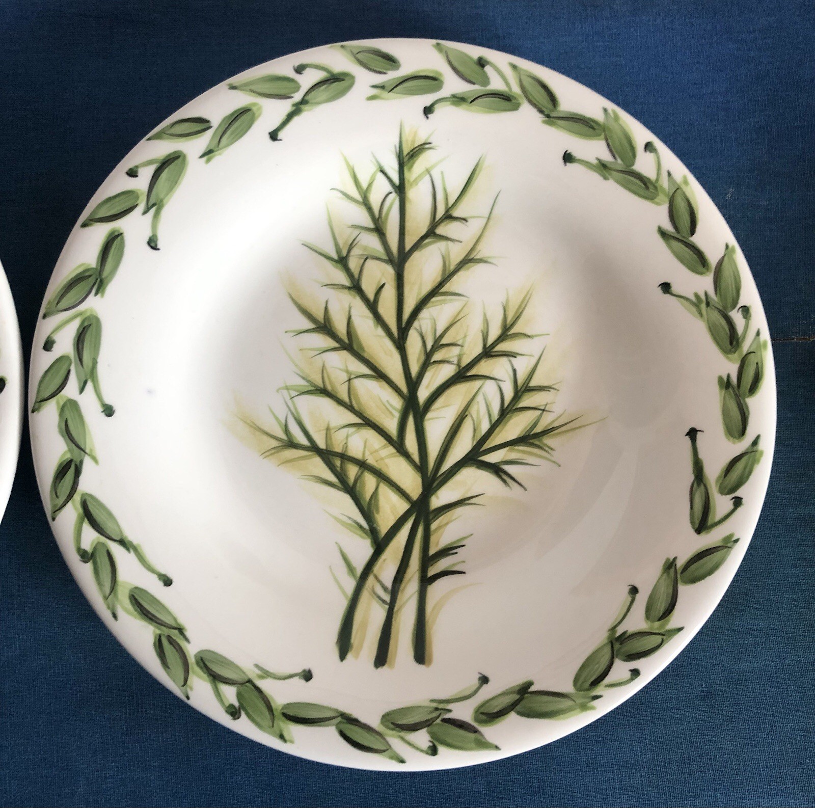 3-Piece Botanical Herbs Plate Set By Tabletops Unlimited Featuring Herb Designs
