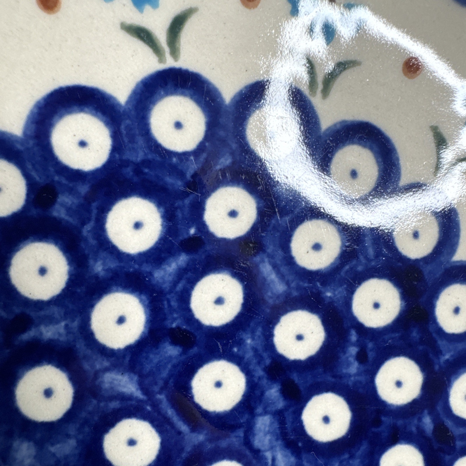 Boleslawiec Polish Pottery Salad/Dessert Plate Flowering Peacock 7.75″ SET OF 4