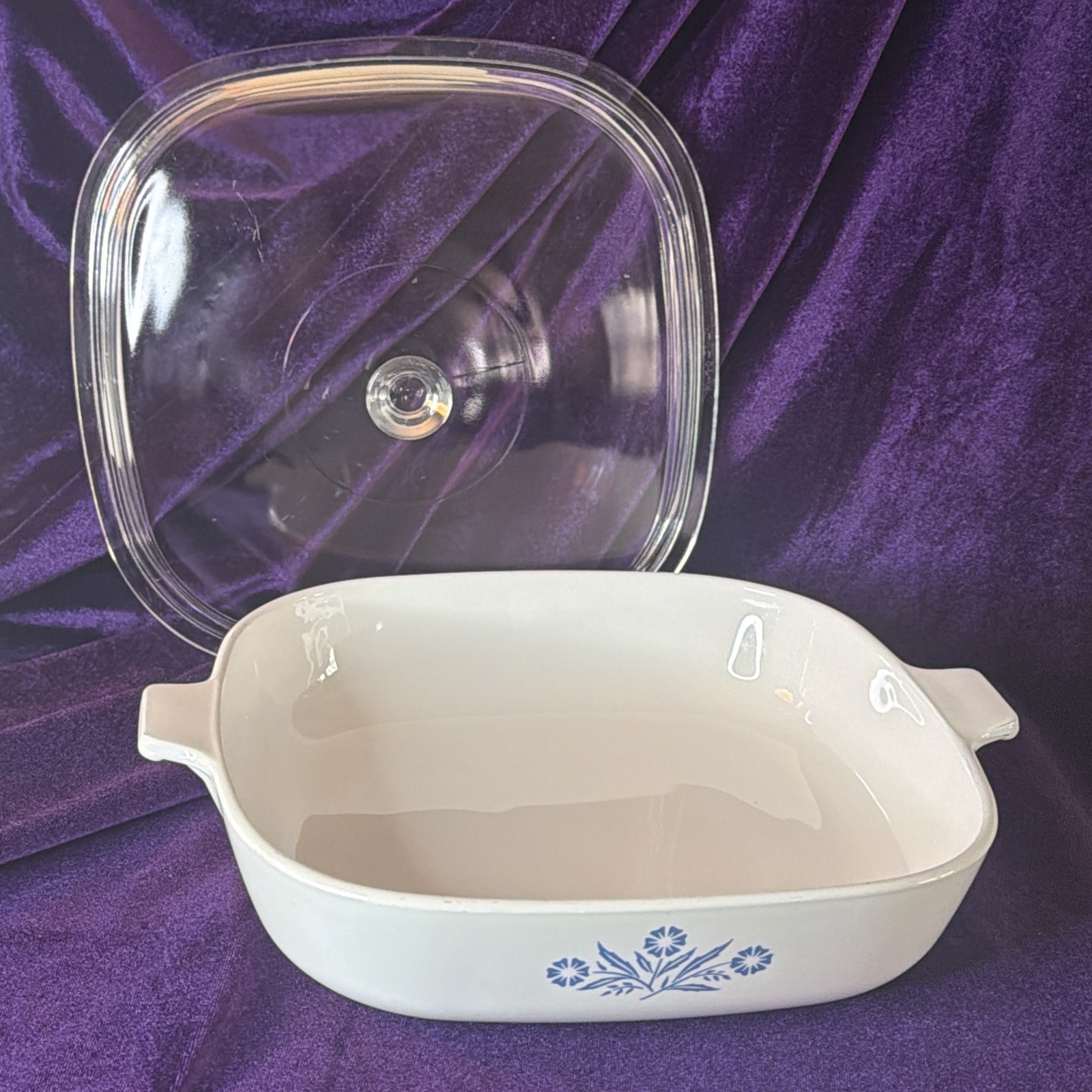 Vintage CorningWare Blue Cornflowe 10inch Casserole Dish P-10-B With Original To