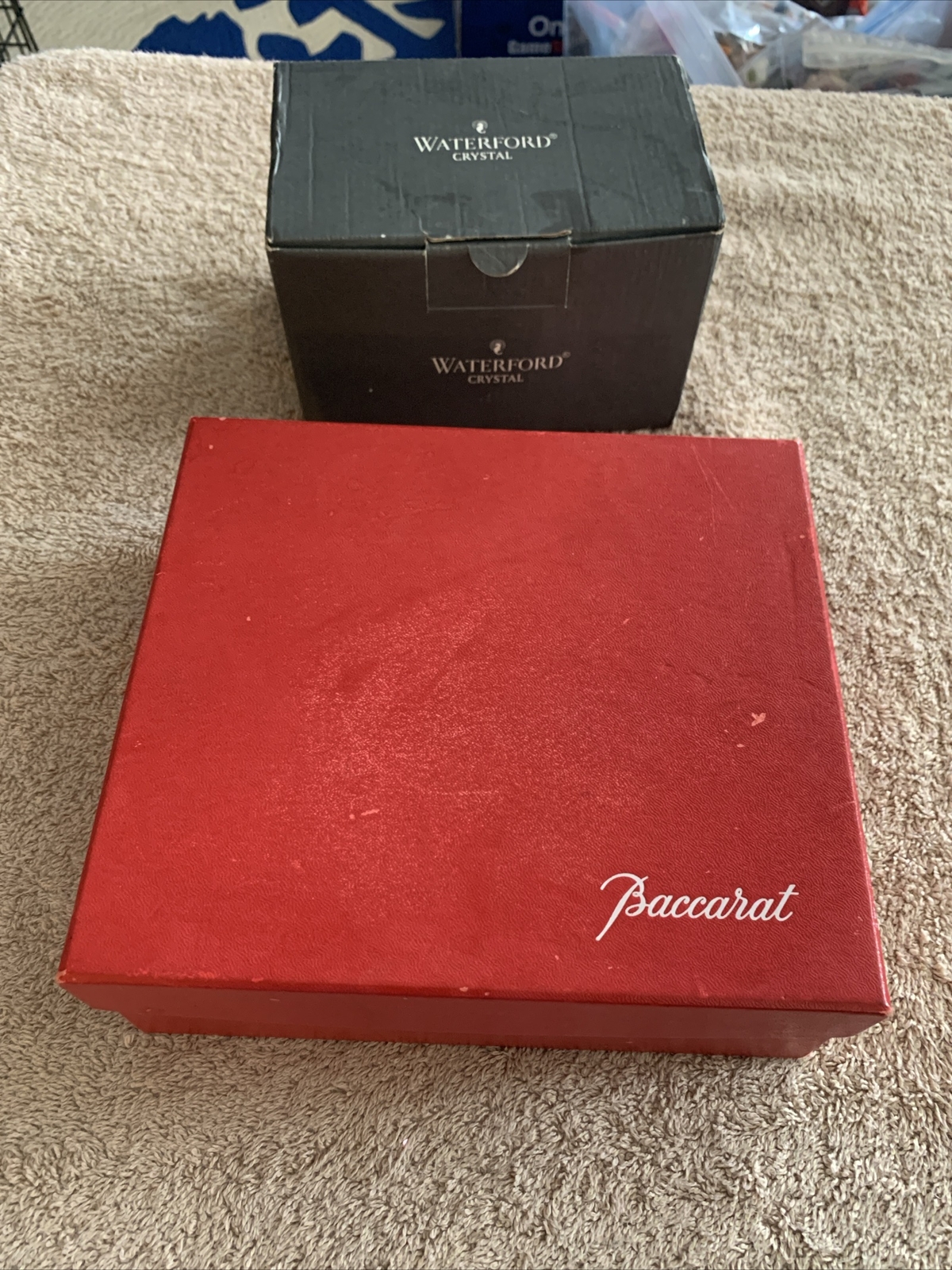 BACCARAT CLEAR CRYSTAL 6 1/4″ PLATE NEW & 2 WATERFORD BABY BOTTLES 2000