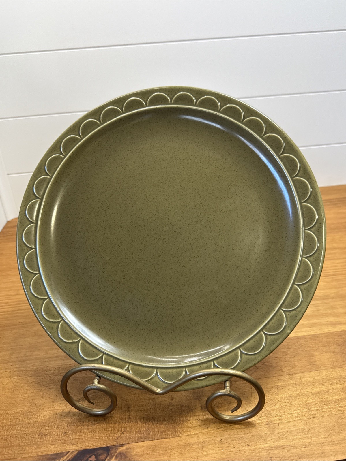 Vintage Homer Laughlin Sheffield Granada Olive Green 12.25” Platter USA