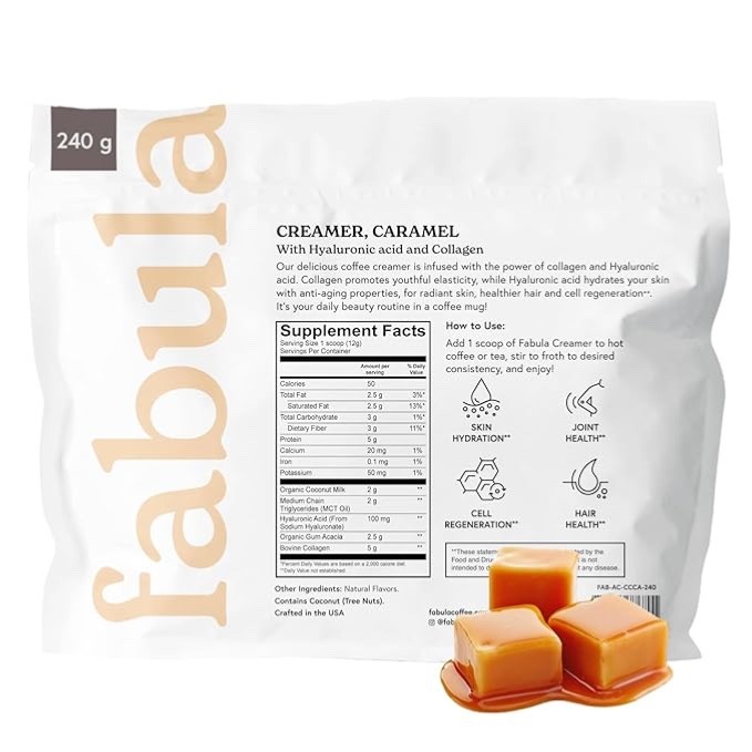 Fabula Coffee Creamer, Caramel – with Hyaluronic acid and Collagen
