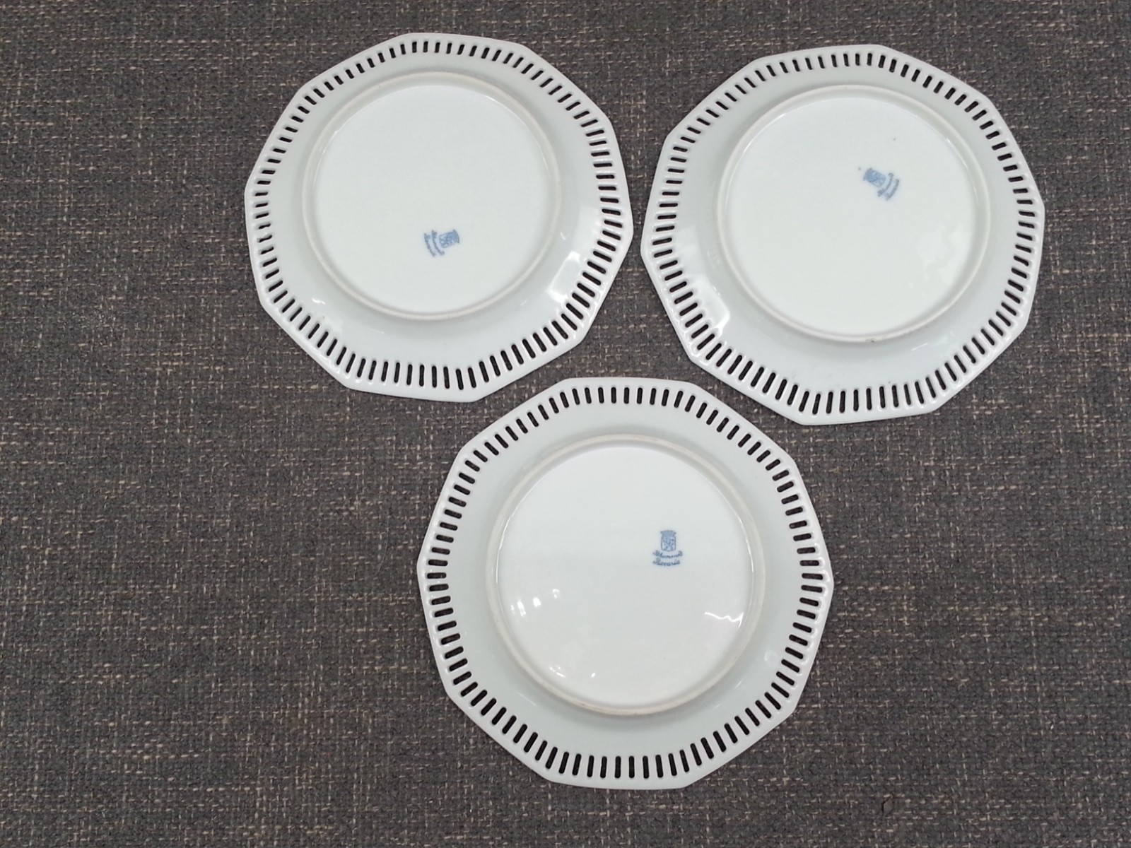 11pc Vintage Schumann Bavaria Reticulated Multi – Floral 7.25” Salad Plate