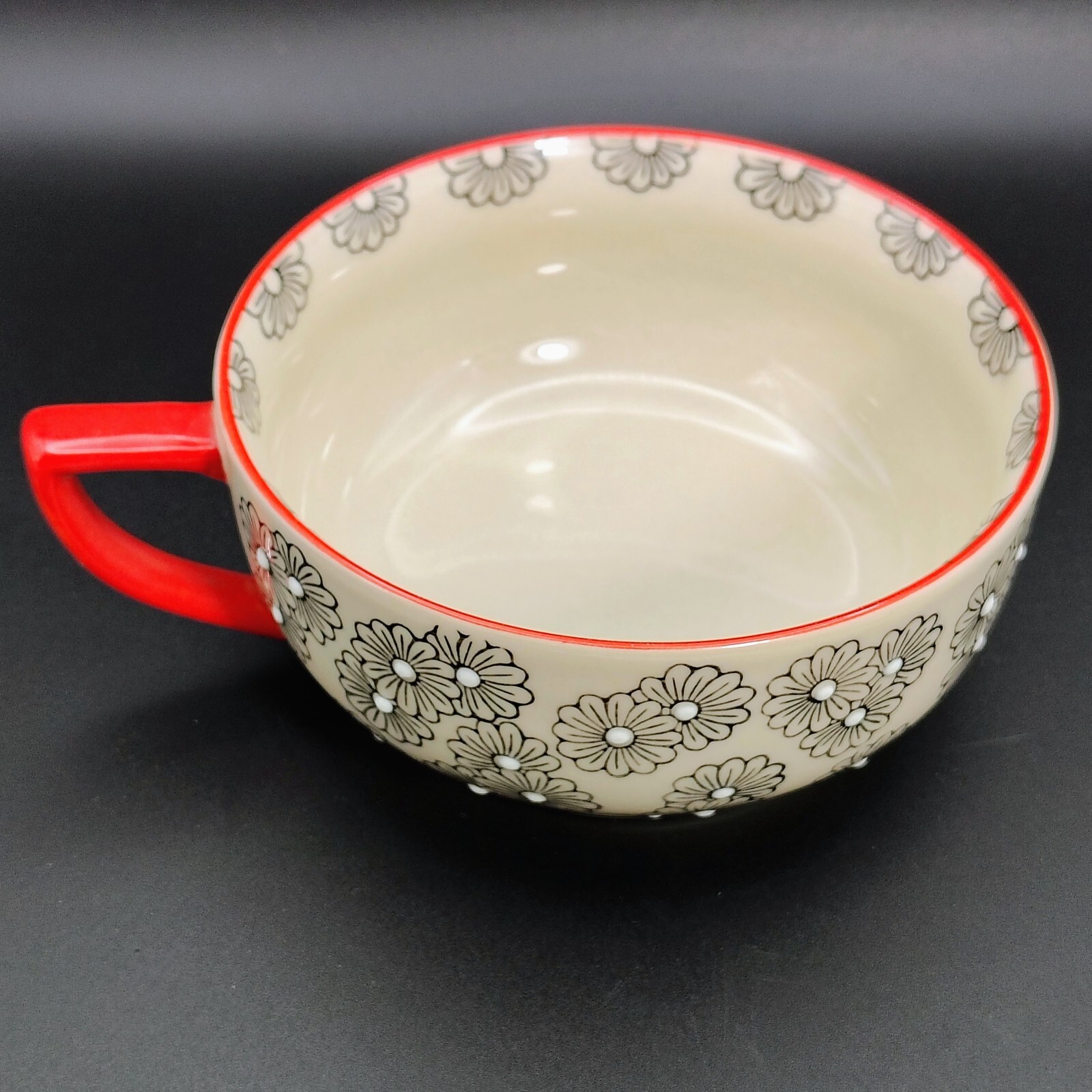 Yokohama Studio Hand Painted Embossed Ceramic Teapot & Cup Mug Duo Set