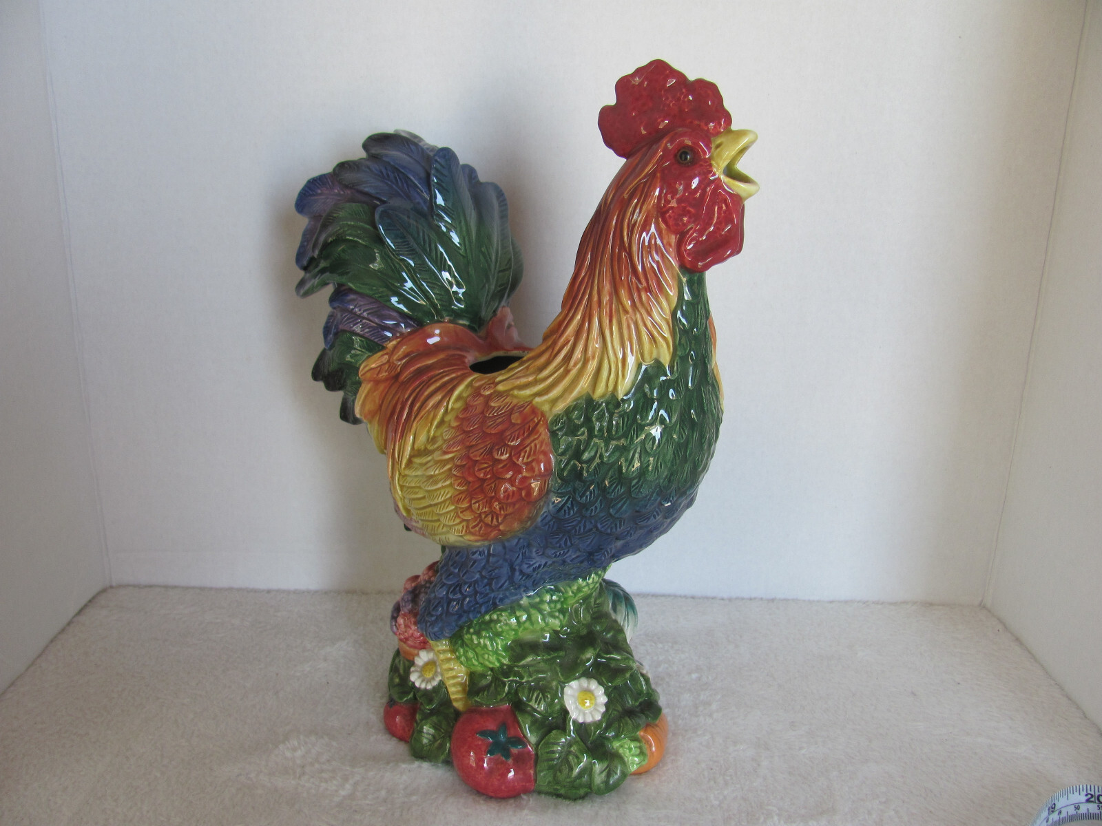Fitz & Floyd Classics Country Gourmet Rooster 12” Tall Pitcher Centerpiece