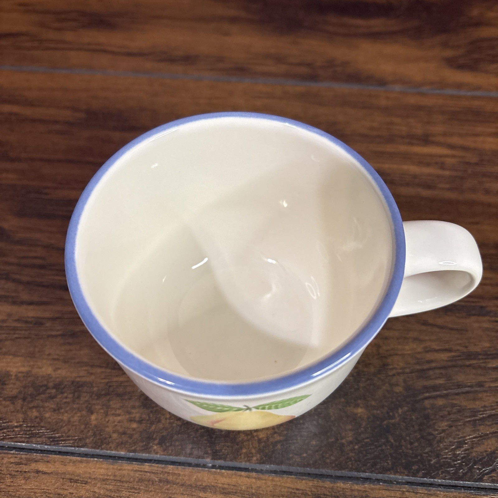Pfaltzgraff Hopscotch Fruit Coffee Cup Tea Mug Vintage USA Stoneware Pear Blue
