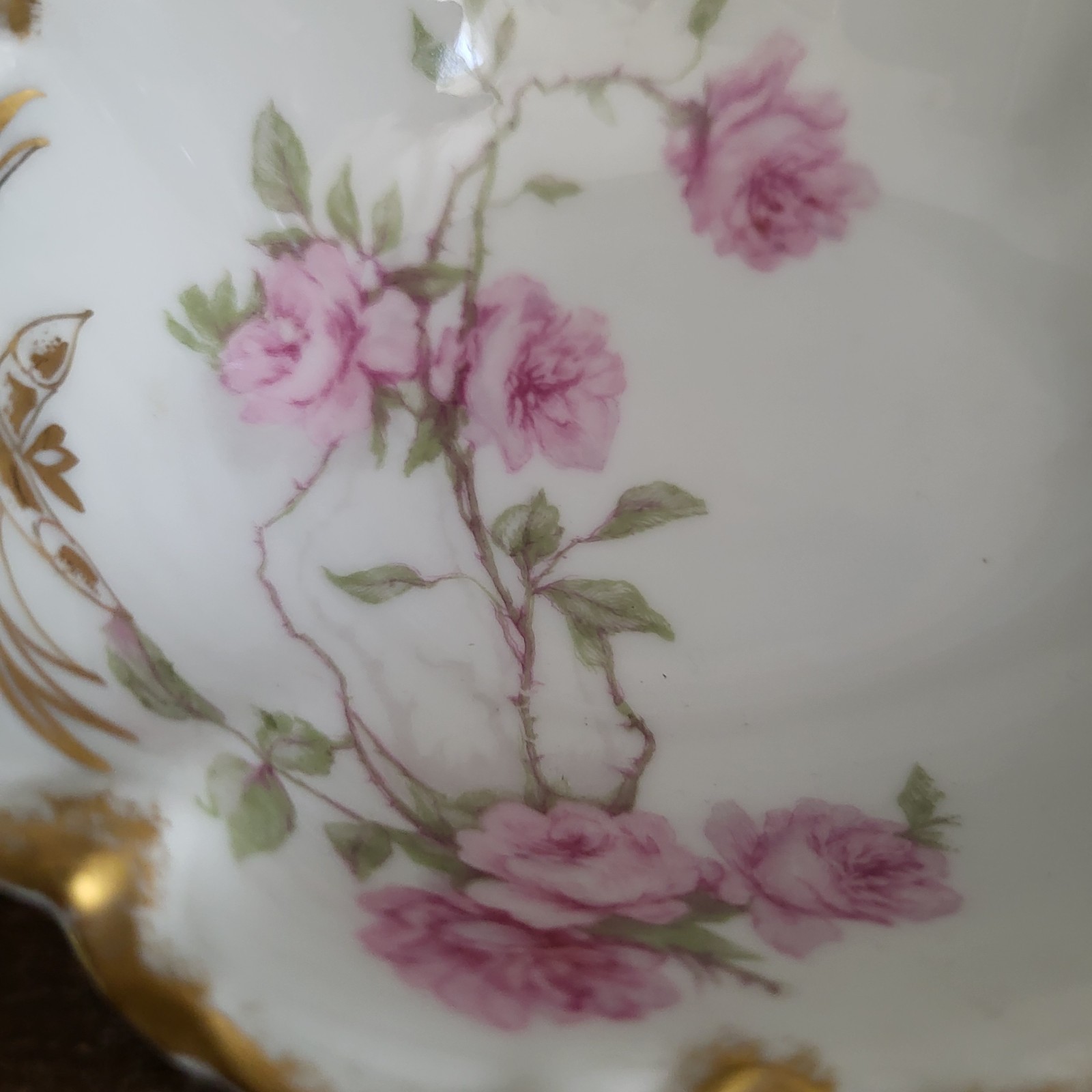 Haviland Limoges France Schleiger Baltimore Rose Set Of 6 Oval Dessert Bowl