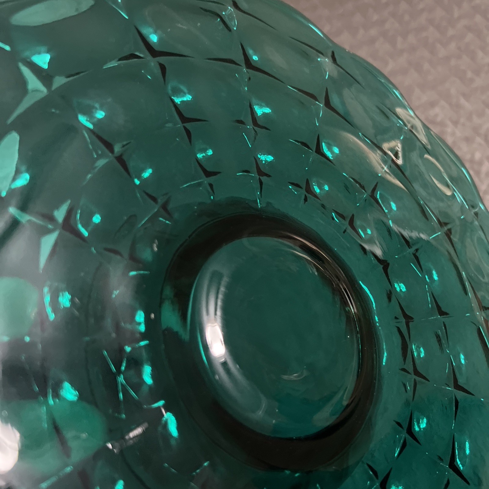 RARE VTG Teal Green Indiana Tiara Glass 13.25″ Constellation Cake Plate Stand