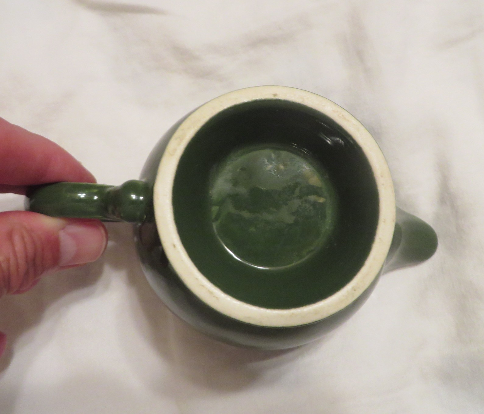 Vintage Fiesta 1950’s *FOREST/DARK GREEN* Sugar Bowl w/Lid & Creamer