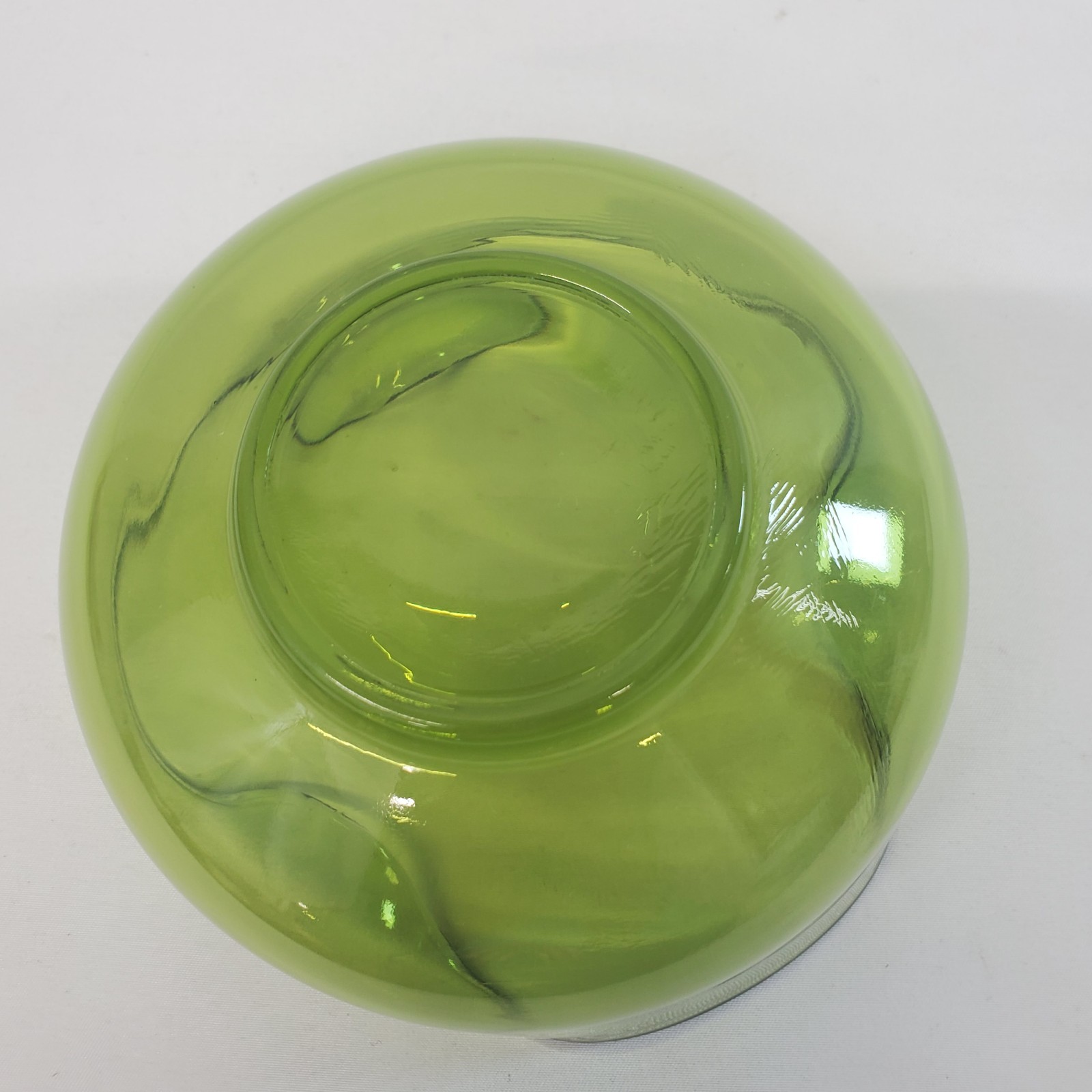 VTG Anchor Hocking Avocado Green Glass Dip Bowl Replacement Pinched Sides
