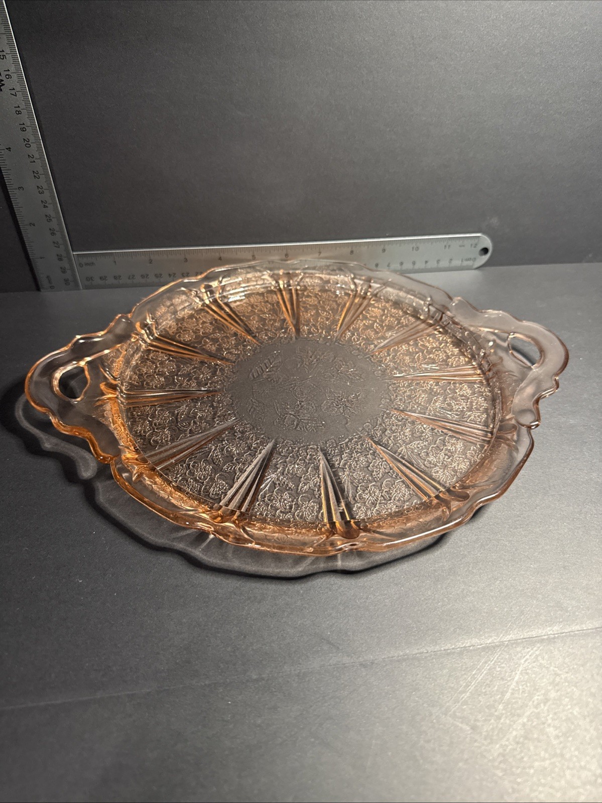 1930 Jeannette Glass ‘Cherry Blossom’ Serving Tray