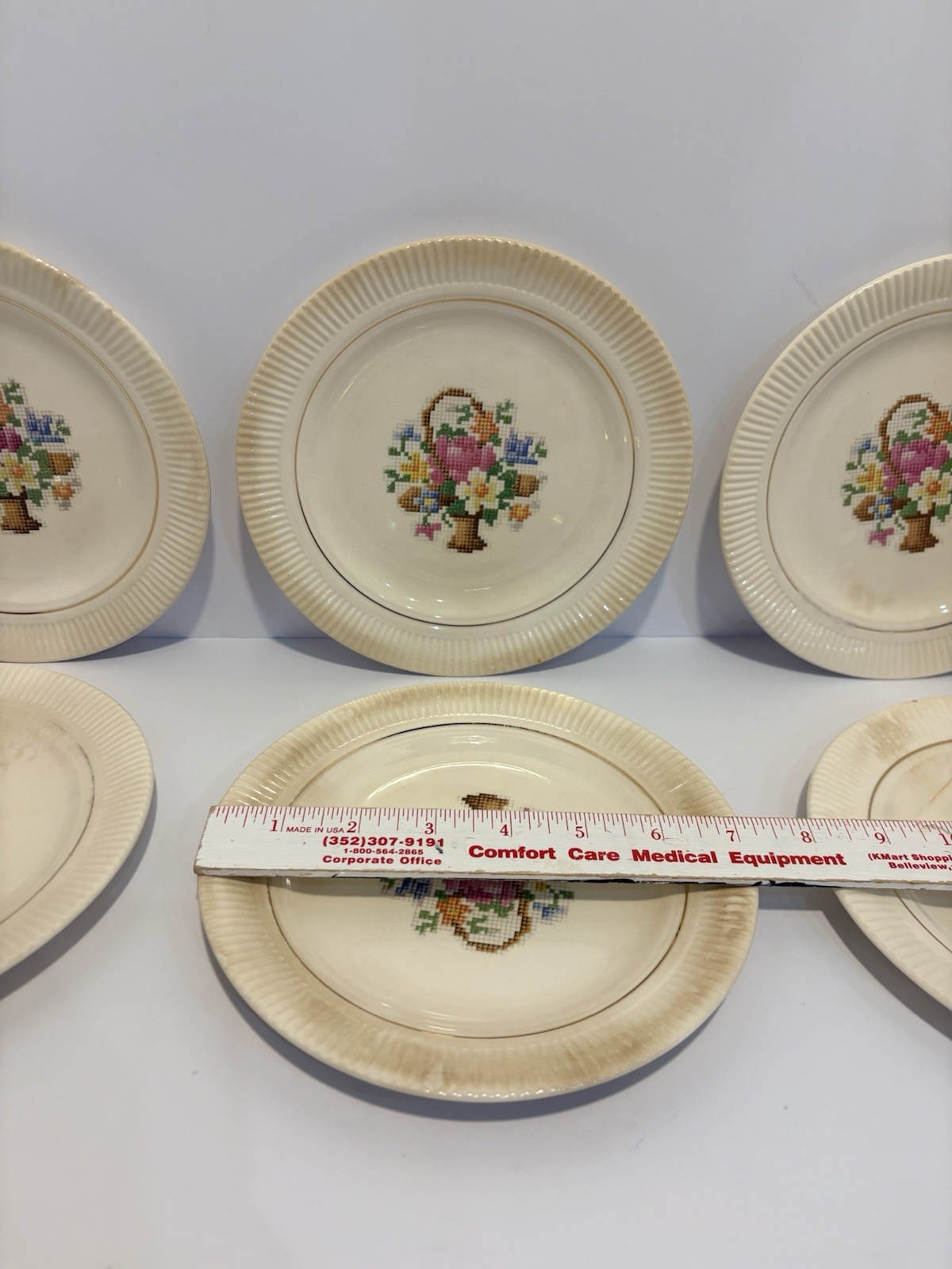 Victory By Salem 23 KARAT GOLD MADE IN U.S. A. 60163-GV BASKET PP.~6 Plates