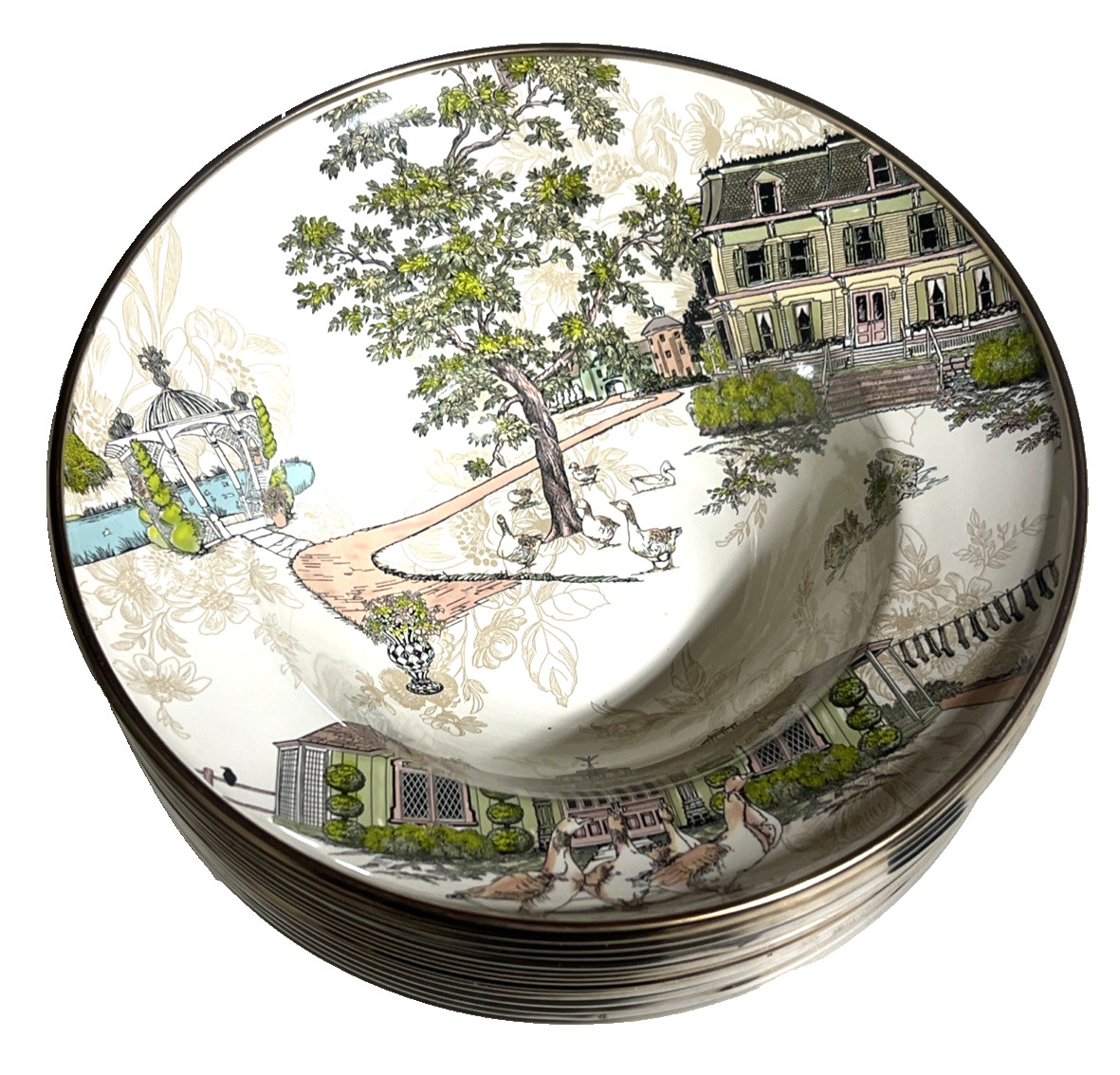 Mackenzie-Childs 7 3/4” Aurora Farm FARMHOUSE Bowl Enamel Soup Cereal Salad