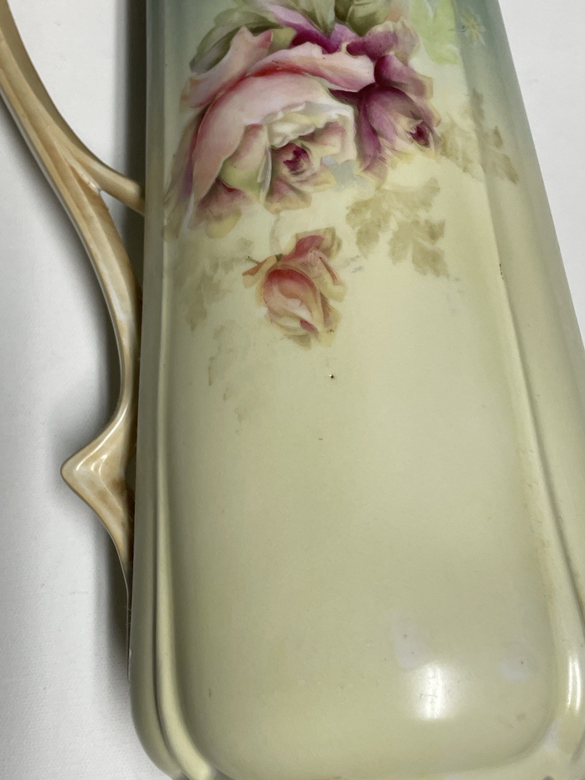 RS Prussia HEAVY 12 Inches LARGE CLASSIC TANKARD FANCY ROSES GOLD ACCENT