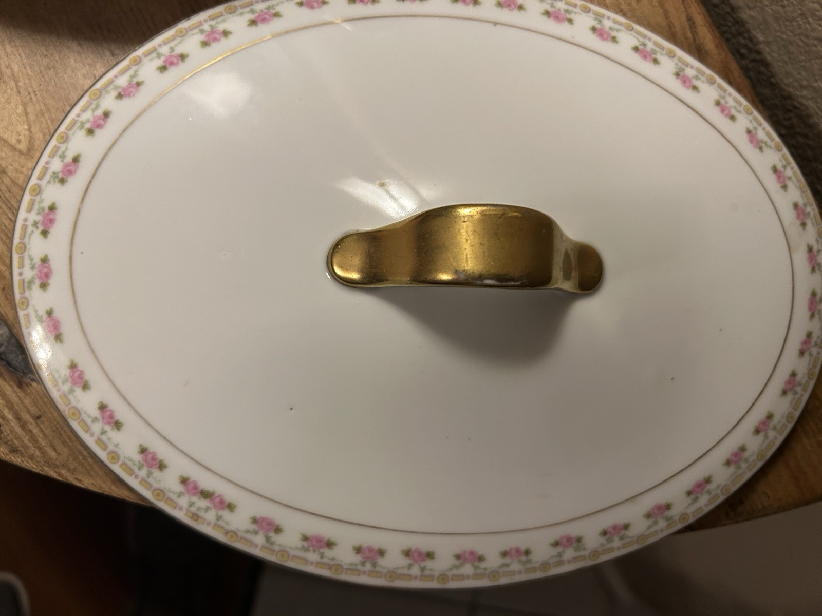 Elegant Vintage Pirkenhammer Czechoslovakia Pink Rose Gold Tureen – Oval Covered