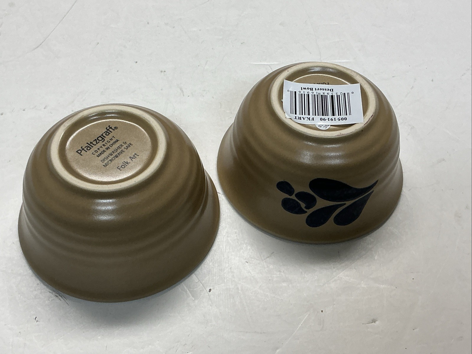 2 Vintage Pfaltzgraff Small Dessert Bowls Blue Folk Art 4.25” Set Of 2