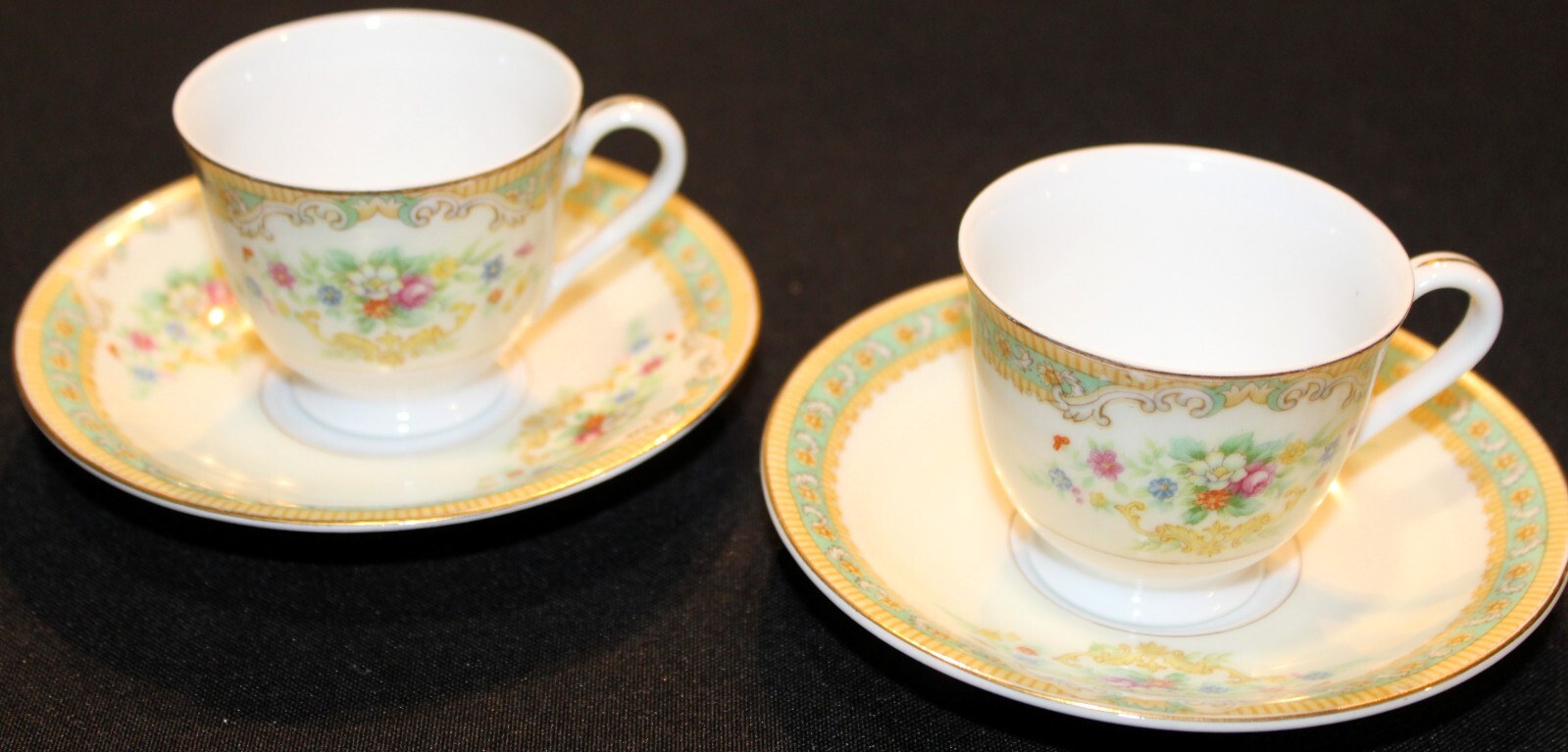 Occupied Japan Set of Two Matching Demitasse Cup & Saucer Sets