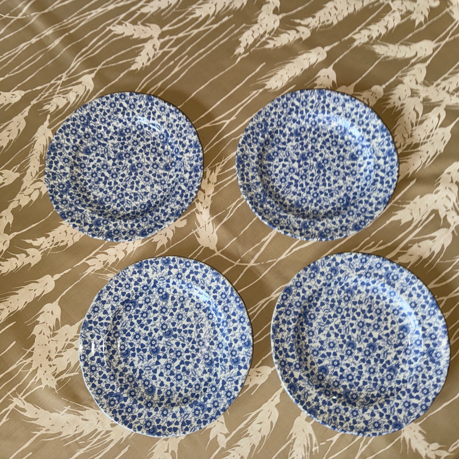 Spode Penny Lane Daisy White 7.5 Inches Salad Plates Blue Floral Set of 4 Rare