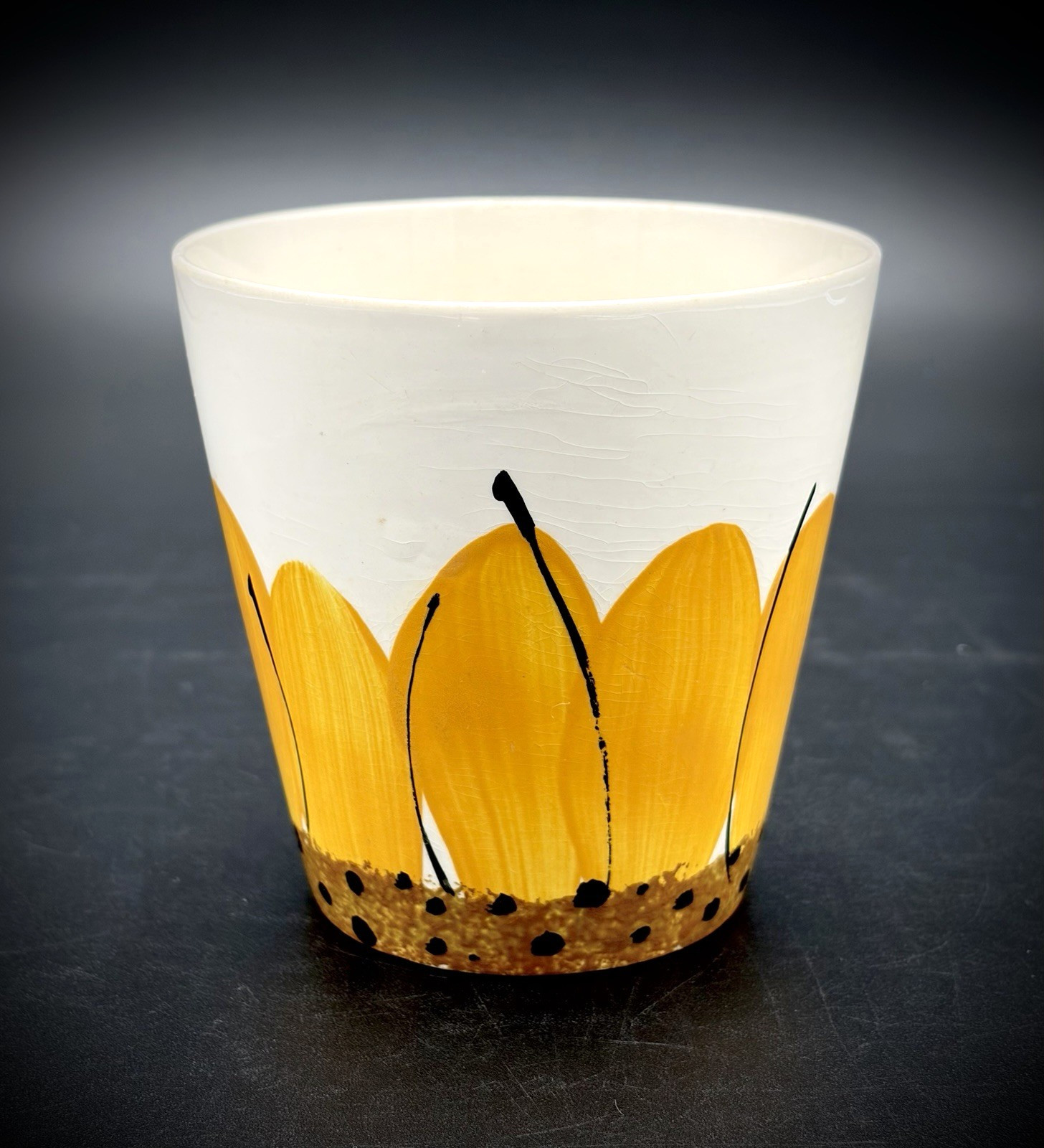 Rare VTG Vera Neumann Hand Painted Sunflower Ceramic Mug: 1960s Made in Jamaica