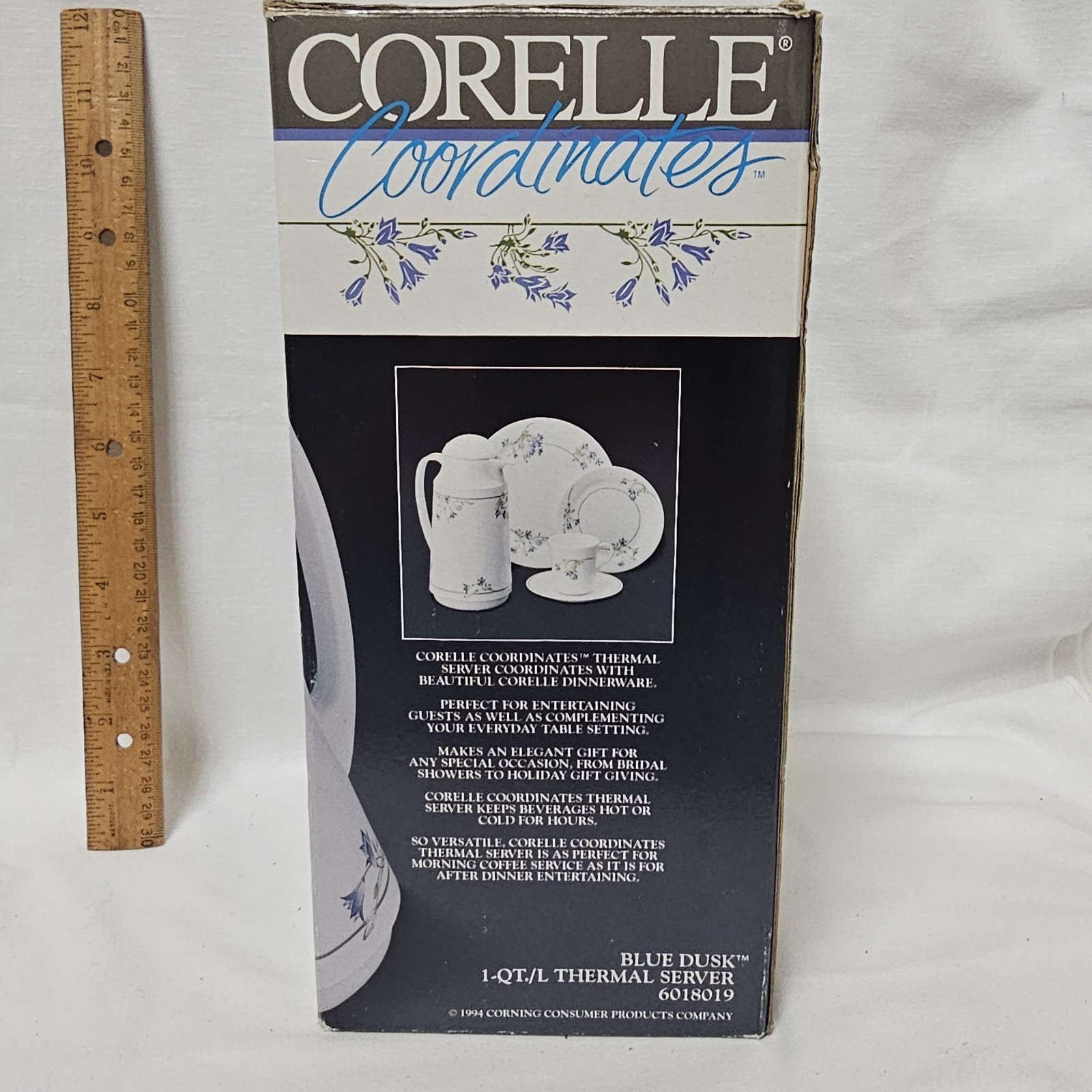 Used Corning Corelle Coordinates Blue Dusk Thermal Server. 1 Qt For Coffee. BS
