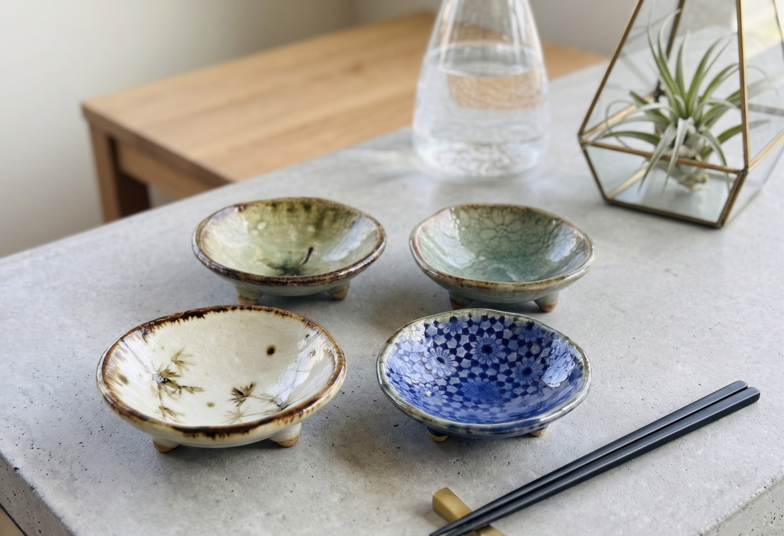 Handmade Earthenware Pottery Stoneware Small Round Dipping Sauce Dish Bowl 3.25″