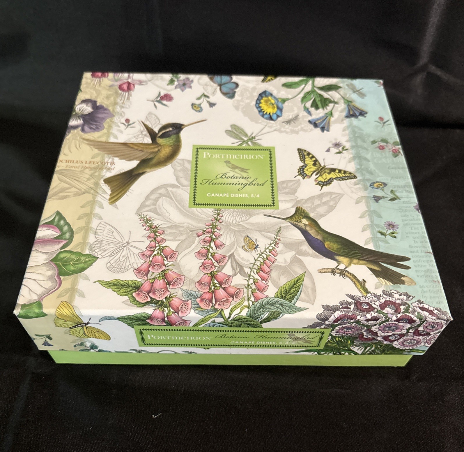 Portmeirion Botanic Hummingbird Ceramic Square Handled Serving Tray NIB