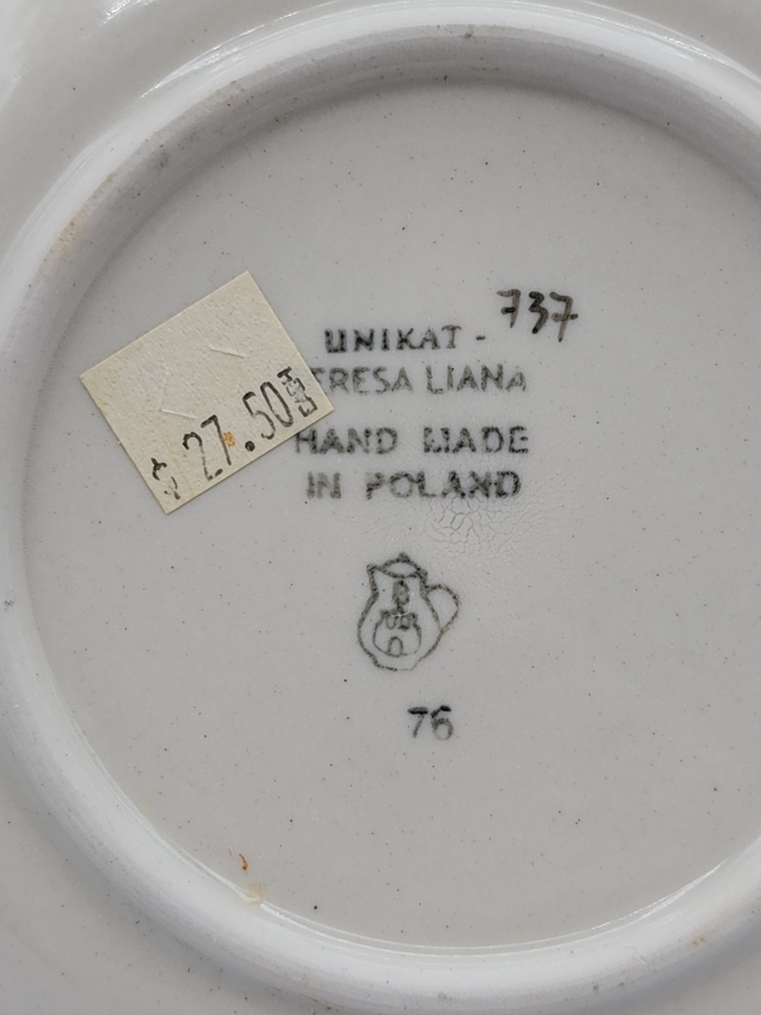 Unikat Boleslawiec Polish Pottery Blue Roses 6 1/4″ Diameter Teresa Liana