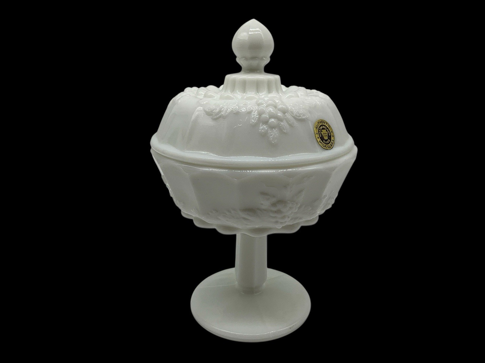 Westmoreland Milk Glass Covered Vintagee Candy Dish Marked Made in USA Collectib