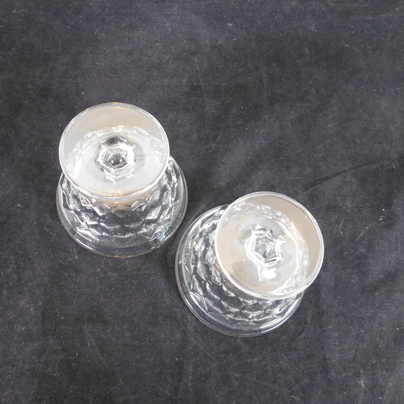 Set of 2 Fostoria American Clear Footed Sundae Cups 3 1/8 in tall Fruit Dessert