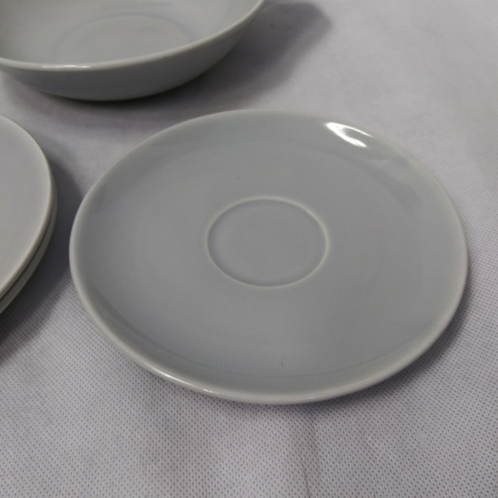 8 Pcs Hollydale Malibu Modern Gray Dinner Plate Soup Bowls Bread Plates Saucer