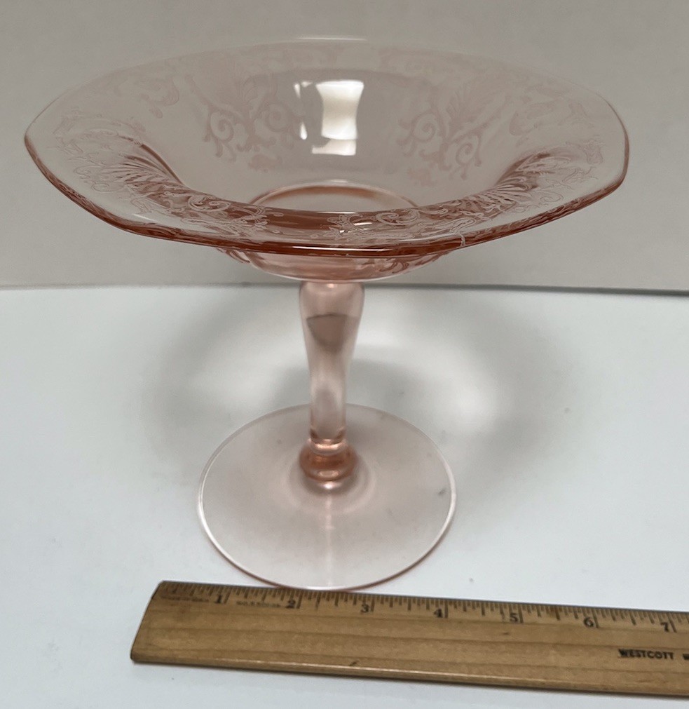 Fostoria Glass VERSAILLES Pink 6 1/2″ Tall Compote.