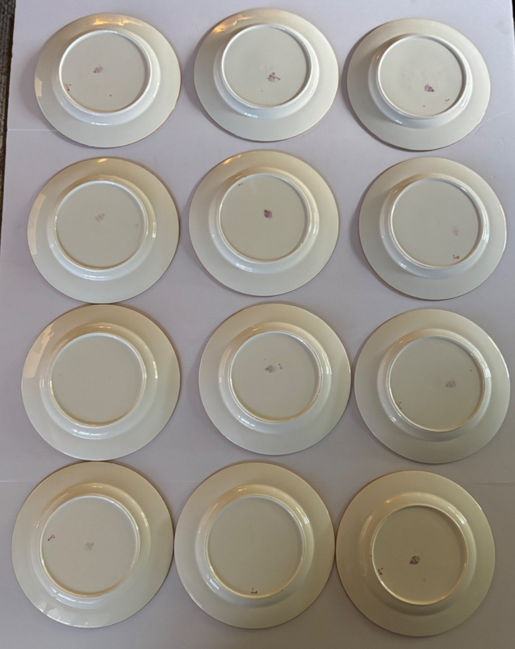 ANTIQUE SET OF 12 MINTON ENGLAND B796 (SMOOTH) HAND PAINTED DINNER PLATE 10.25″